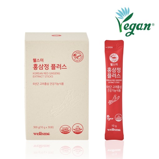 [웰스미] 홍삼정 플러스 30포 (1개월분) 6년근 비건 홍삼 스틱